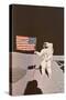 Astronaut with Flag on Moon-null-Stretched Canvas