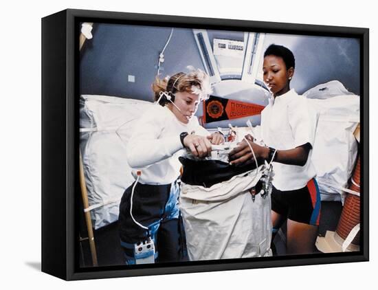 Astronauts Dr Jan Davis and Dr Mae Jemison, Mission Specialists on Space Shuttle Endeavor Mission-null-Framed Stretched Canvas