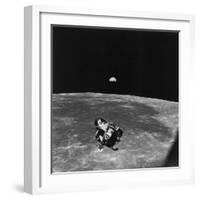 Astronauts in Apollo 11 Spacecraft, on Return Trip to Earth After Collecting Souvenirs-null-Framed Photographic Print