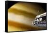 Astronauts Performing Work on a Space Station While Orbiting a Large Alien Planet-null-Framed Stretched Canvas