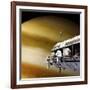 Astronauts Performing Work on a Space Station While Orbiting a Large Alien Planet-null-Framed Art Print