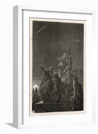 Astronomer-Priests of Chaldea Observe Stars from the Tower of Babylon-Benett-Framed Art Print