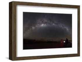 Astronomer with Telescope Looking at the Milky Way in the Atacama Desert, Chile-Stocktrek Images-Framed Photographic Print