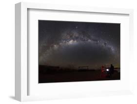 Astronomer with Telescope Looking at the Milky Way in the Atacama Desert, Chile-Stocktrek Images-Framed Photographic Print