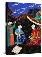 Astronomers and Geographers in a Mountainous Country, Ottoman Miniature, 17th century-null-Stretched Canvas