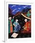 Astronomers and Geographers in a Mountainous Country, Ottoman Miniature, 17th century-null-Framed Giclee Print