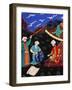 Astronomers and Geographers in a Mountainous Country, Ottoman Miniature, 17th century-null-Framed Giclee Print