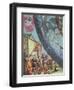 Astronomers Looking Through a Telescope, Detail from a Map of the Constellations-Andreas Cellarius-Framed Giclee Print