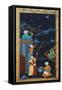 Astronomers While Studying the Moon and the Stars, Ottoman Miniature-null-Framed Stretched Canvas