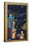 Astronomers While Studying the Moon and the Stars, Ottoman Miniature-null-Stretched Canvas