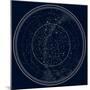 Astronomical Celestial Map of the Northern Hemisphere (Detailed Black Ink Version)-Green Ocean-Mounted Art Print
