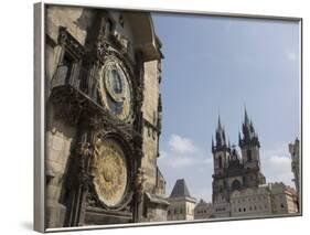 Astronomical Clock, and Church of Our Lady before Tyn, Old Town Square, Prague, Czech Republic-Martin Child-Framed Photographic Print