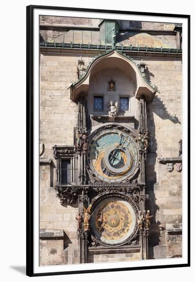 Astronomical Clock at the Old Town Hall, Prague Old Town Square, Prague, Czech Republic-null-Framed Premium Photographic Print