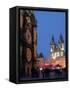 Astronomical Clock of Gothic Old Town Hall, Stalls of Christmas Market, Prague-Richard Nebesky-Framed Stretched Canvas