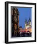 Astronomical Clock of Gothic Old Town Hall, Stalls of Christmas Market, Prague-Richard Nebesky-Framed Photographic Print