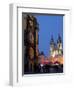 Astronomical Clock of Gothic Old Town Hall, Stalls of Christmas Market, Prague-Richard Nebesky-Framed Photographic Print