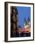 Astronomical Clock of Gothic Old Town Hall, Stalls of Christmas Market, Prague-Richard Nebesky-Framed Photographic Print