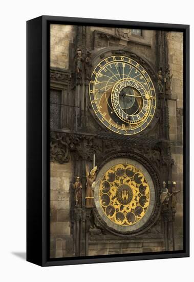 Astronomical Clock, Old Town Hall, Prague, Czech Republic, Europe-Angelo-Framed Stretched Canvas