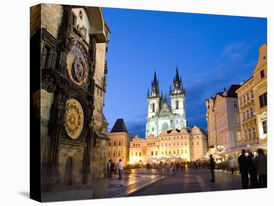 Astronomical Clock, Old Town Square and the Church of Our Lady before Tyn, Prague, Czech Republic-Martin Child-Stretched Canvas