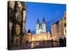 Astronomical Clock, Old Town Square and the Church of Our Lady before Tyn, Prague, Czech Republic-Martin Child-Stretched Canvas