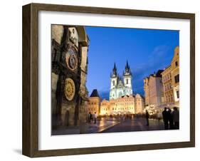 Astronomical Clock, Old Town Square and the Church of Our Lady before Tyn, Prague, Czech Republic-Martin Child-Framed Photographic Print