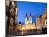 Astronomical Clock, Old Town Square and the Church of Our Lady before Tyn, Prague, Czech Republic-Martin Child-Mounted Photographic Print