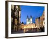 Astronomical Clock, Old Town Square and the Church of Our Lady before Tyn, Prague, Czech Republic-Martin Child-Framed Photographic Print