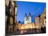 Astronomical Clock, Old Town Square and the Church of Our Lady before Tyn, Prague, Czech Republic-Martin Child-Mounted Photographic Print