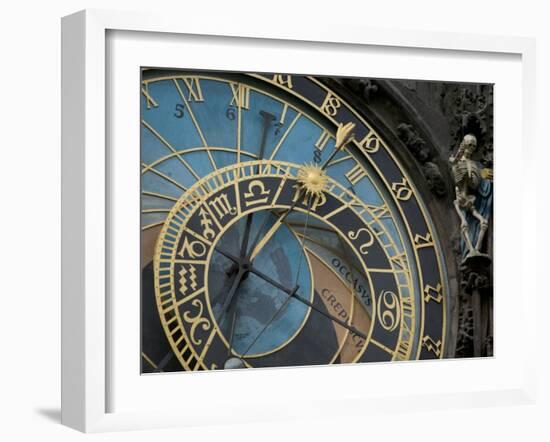 Astronomical Clock on Old Town Hall, Prague, Czech Republic-David Barnes-Framed Photographic Print