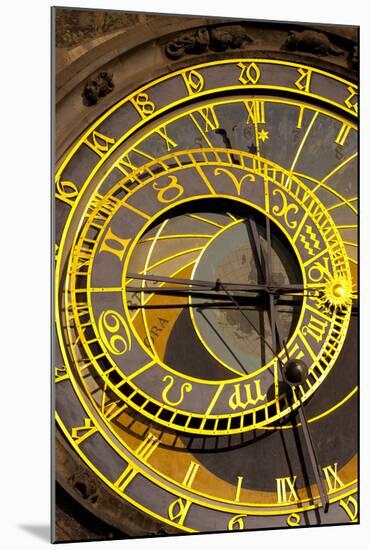 Astronomical Clock on the Town Hall, Old Town Square, Prague, Czech Republic, Euruope-Miles Ertman-Mounted Photographic Print