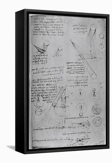 Astronomical Diagrams, from the Codex Leicester, 1508-1512-Leonardo da Vinci-Framed Stretched Canvas