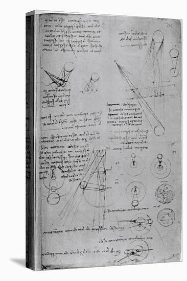 Astronomical Diagrams, from the Codex Leicester, 1508-1512-Leonardo da Vinci-Stretched Canvas