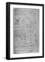 Astronomical Diagrams, from the Codex Leicester, 1508-1512-Leonardo da Vinci-Framed Premium Giclee Print