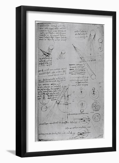 Astronomical Diagrams, from the Codex Leicester, 1508-1512-Leonardo da Vinci-Framed Giclee Print