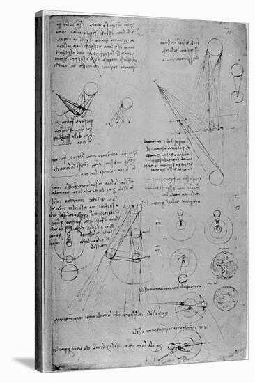 Astronomical Diagrams, from the Codex Leicester, 1508-1512-Leonardo da Vinci-Stretched Canvas