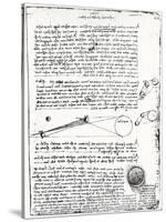 Astronomical Diagrams, from the Codex Leicester, 1508-1512-Leonardo da Vinci-Stretched Canvas