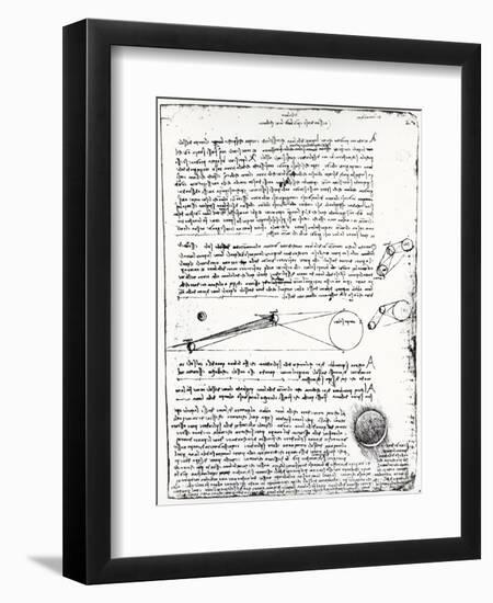 Astronomical Diagrams, from the Codex Leicester, 1508-1512-Leonardo da Vinci-Framed Premium Giclee Print