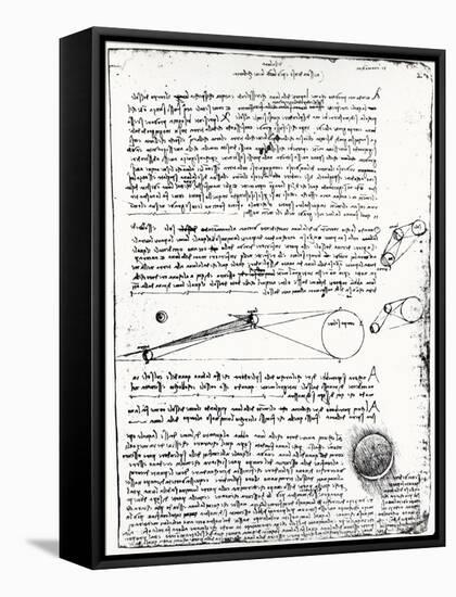 Astronomical Diagrams, from the Codex Leicester, 1508-1512-Leonardo da Vinci-Framed Stretched Canvas