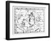 Astronomical Map, Centred on the Constellation of Hercules, 1775-Jean Fortin-Framed Giclee Print