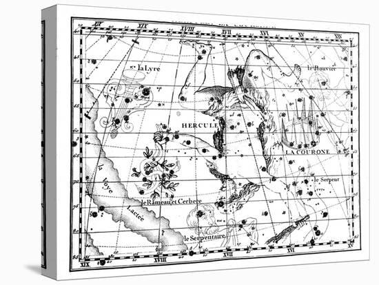 Astronomical Map, Centred on the Constellation of Hercules, 1775-Jean Fortin-Stretched Canvas