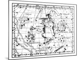Astronomical Map, Centred on the Constellation of Hercules, 1775-Jean Fortin-Mounted Giclee Print