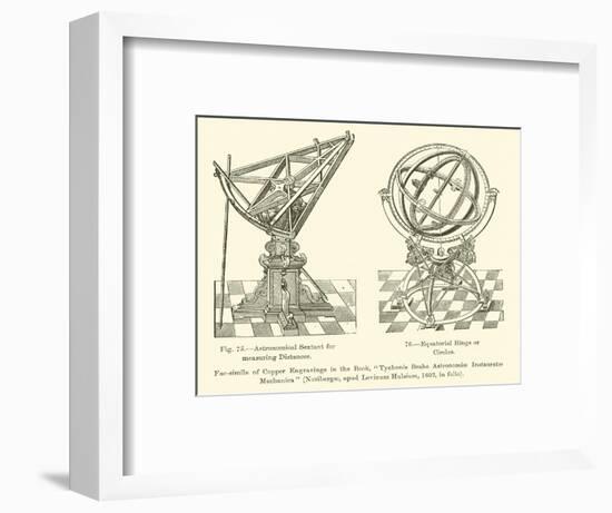 Astronomical Sextant for Measuring Distances, Equatorial Rings or Circles-null-Framed Giclee Print