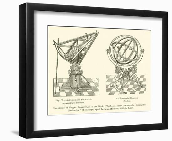 Astronomical Sextant for Measuring Distances, Equatorial Rings or Circles-null-Framed Giclee Print