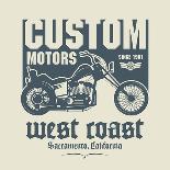 Vintage Motorcycle Label or Poster, Vector Illustration-astudio-Laminated Art Print