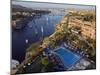 Aswan in Late Afternoon, Old Cataract Hotel in front, Where Agatha Christie Wrote Death, Nile-Julian Love-Mounted Premium Photographic Print