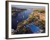 Aswan in Late Afternoon, Old Cataract Hotel in front, Where Agatha Christie Wrote Death, Nile-Julian Love-Framed Photographic Print