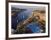 Aswan in Late Afternoon, Old Cataract Hotel in front, Where Agatha Christie Wrote Death, Nile-Julian Love-Framed Photographic Print