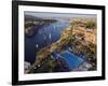 Aswan in Late Afternoon, Old Cataract Hotel in front, Where Agatha Christie Wrote Death, Nile-Julian Love-Framed Photographic Print