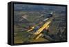 At-6 Texan and Stearman Pt-17 Flying over Santa Rosa, California-Stocktrek Images-Framed Stretched Canvas