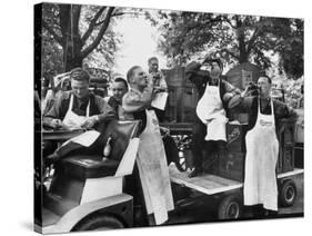 At 9:00 A.M., Carlsberg and Tivoli Workers Enjoying an Early Morning Beer-Carl Mydans-Stretched Canvas